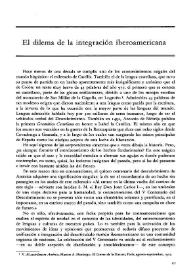 Portada:El dilema de la integración iberoamericana / Augusto Roa Bastos
