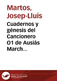 Portada:Cuadernos y génesis del Cancionero O1 de Ausiàs March (Biblioteca Universitaria de Valencia Ms. 210)