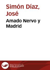 Portada:Amado Nervo y Madrid / José Simón Díaz