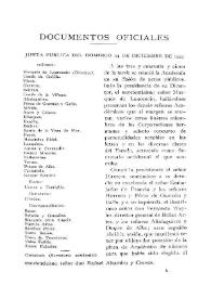 Portada:Junta pública del domingo 24 de diciembre de 1922 / Vicente Castañeda