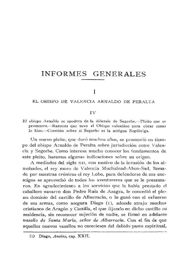 El obispo de Valencia Arnaldo de Peralta [II] / José Sanchis Sivera | Biblioteca Virtual Miguel de Cervantes