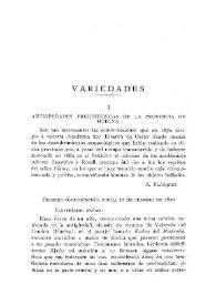 Portada:Antigüedades prehistóricas de la provincia de Huelva / Recaredo de Garay y Anduaga