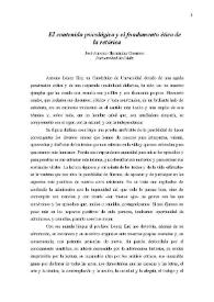 Portada:El contenido psicológico y el fundamento ético de la retórica / José Antonio Hernández Guerrero