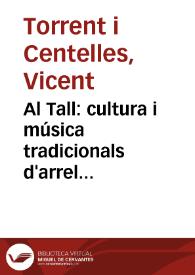 Portada:Al Tall: cultura i música tradicionals d'arrel mediterrània. Presentació