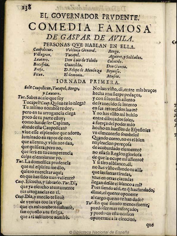El Gouernador prudente / de Gaspar de Avila | Biblioteca Virtual Miguel de Cervantes