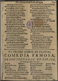 El primer Conde de Flandes : comedia famosa / de Don Fernando de Zarate | Biblioteca Virtual Miguel de Cervantes