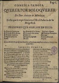 Querer por solo querer / de don Antonio de Mendoza | Biblioteca Virtual Miguel de Cervantes