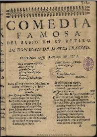 Del Sabio en su Retiro / de Don Iuan de Matos Fragoso | Biblioteca Virtual Miguel de Cervantes