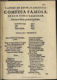 Lances de amor, y fortuna / de don Pedro Calderon de la Barca | Biblioteca Virtual Miguel de Cervantes