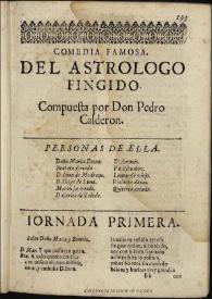 El astrologo fingido / compuesta por don Pedro Calderon | Biblioteca Virtual Miguel de Cervantes