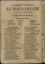 El maestro de Alexandro : comedia famosa [1768] / de don Fernando de Zárate | Biblioteca Virtual Miguel de Cervantes