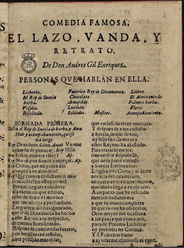 El Lazo, Vanda y Retrato | Biblioteca Virtual Miguel de Cervantes