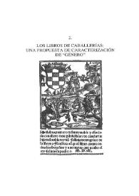 Portada:Los libros de caballerías: una propuesta de caracterización de \"género\" / Javier Ceballos Guijarro