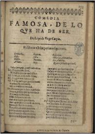 Lo que ha de ser / Lope de Vega | Biblioteca Virtual Miguel de Cervantes