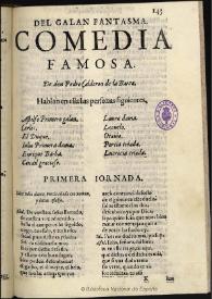 El galán fantasma / Pedro Calderón de la Barca | Biblioteca Virtual Miguel de Cervantes