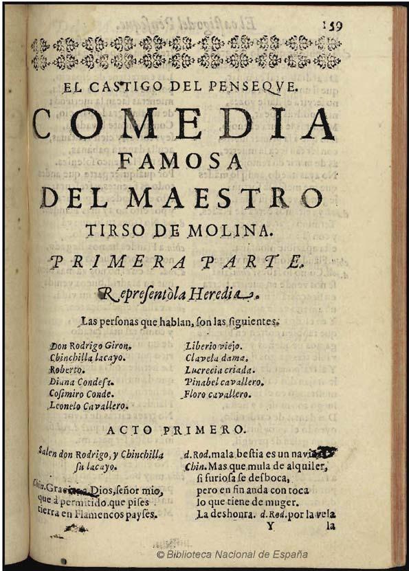 El castigo del penseque : Primera parte / del Maestro Tirso de Molina | Biblioteca Virtual Miguel de Cervantes