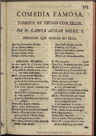 Tambien ay piedad con zelos / de D. Garcia Aznar Belez | Biblioteca Virtual Miguel de Cervantes