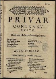 Privar contra su gusto | Biblioteca Virtual Miguel de Cervantes