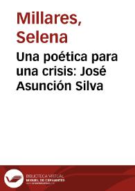 Portada:Una poética para una crisis: José Asunción Silva
