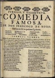 Portada:Persiles y Sigismunda / de don Francisco de Roias