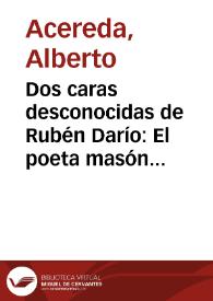 Portada:Dos caras desconocidas de Rubén Darío: El poeta masón y el poeta inédito