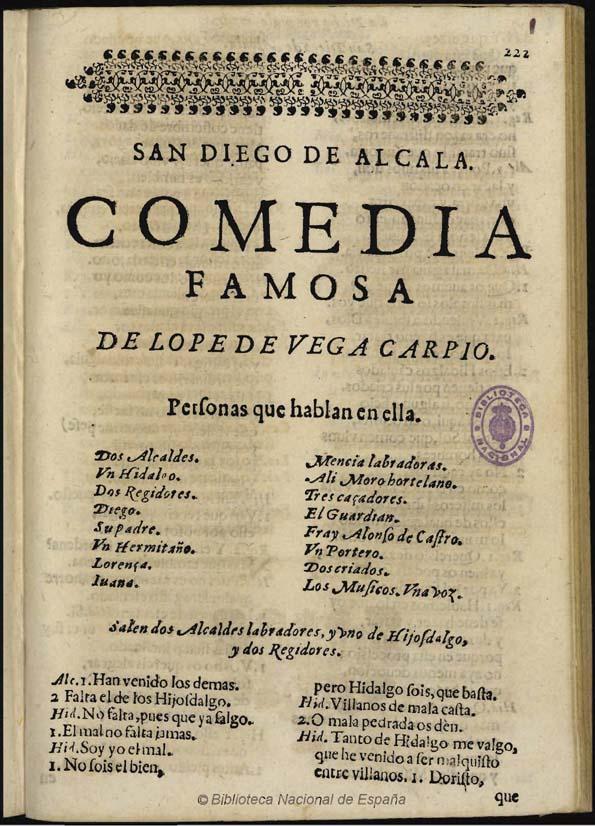 San Diego de Alcalá / de Lope de Vega Carpio | Biblioteca Virtual Miguel de Cervantes