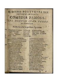 El diuino portugues San Antonio de Padua / del doctor Iuan Perez de Montaluan | Biblioteca Virtual Miguel de Cervantes