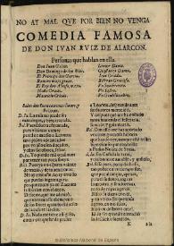 No ay mal que por bien no venga / de don Juan Ruiz de Alarcon | Biblioteca Virtual Miguel de Cervantes