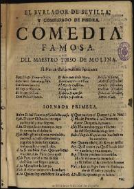 El burlador de Seuilla y combidado de piedra / del maestro Tirso de Molina | Biblioteca Virtual Miguel de Cervantes