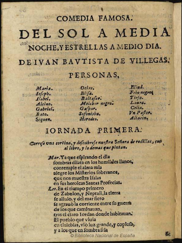 El sol a media noche, y estrellas a medio dia / de Iuan Bautista de Villegas | Biblioteca Virtual Miguel de Cervantes