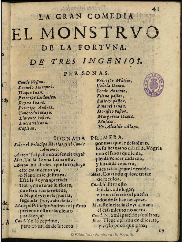 El monstruo de la fortuna / de tres ingenios [Montalbán, Calderón y Rojas Zorrilla] | Biblioteca Virtual Miguel de Cervantes
