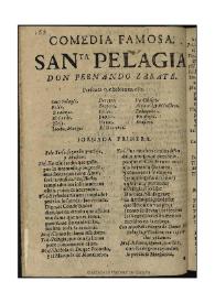 Santa Pelagia / Don Fernando de Zarate | Biblioteca Virtual Miguel de Cervantes