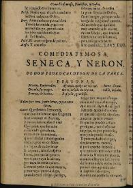 Portada:Seneca y Neron / de don Pedro Calderon de la Varca