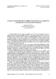 Portada:Clima e hipótesis de cambio climático en la región geográfica del sureste ibérico / Antonio Gil Olcina
