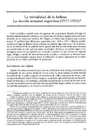 Portada:La trivialidad de la belleza: La novela semanal argentina (1917-1925) / Beatriz Serlo