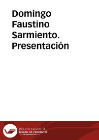 Portada:Domingo Faustino Sarmiento. Presentación / Virginia Gil Amate