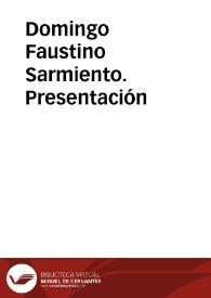 Portada:Domingo Faustino Sarmiento. Presentación / Virginia Gil Amate
