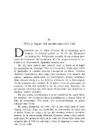 Año y lugar del nacimiento del Cid / R. Menéndez Pidal | Biblioteca Virtual Miguel de Cervantes