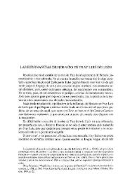 Las resonancias de Horacio en Fray Luis de León / Carmen Gallardo