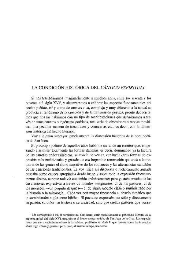 La condición histórica del "Cántico Espiritual" / Pablo Jauralde Pou | Biblioteca Virtual Miguel de Cervantes