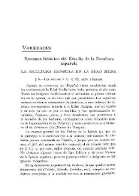 Portada:Resumen histórico del estudio de la escultura española. La escultura española en la Edad Media / Elías Tormo