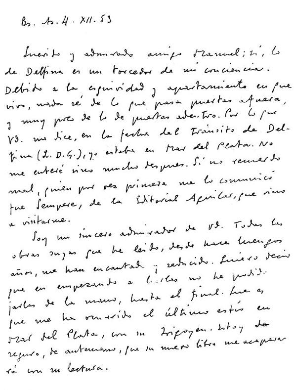 Ayala, Francisco. 4 de diciembre de 1953 | Biblioteca Virtual Miguel de Cervantes