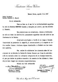Houssay, Bernardo. 2 de agosto de 1957 | Biblioteca Virtual Miguel de Cervantes