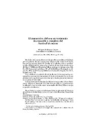 El manuscrito "Aldecoa" : un testimonio desconocido y completo del "Sueño de la muerte" / Milagros Rodríguez Cáceres | Biblioteca Virtual Miguel de Cervantes