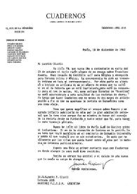 Arciniegas, Germán, 18 de diciembre de 1963 | Biblioteca Virtual Miguel de Cervantes