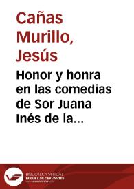 Portada:Honor y honra en las comedias de Sor Juana Inés de la Cruz / Jesús Cañas Murillo
