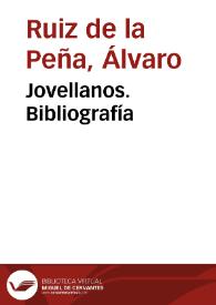 Portada:Jovellanos. Bibliografía / Álvaro Ruiz de la Peña