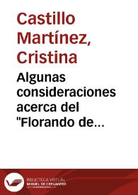 Algunas consideraciones acerca del "Florando de Inglaterra" (1545) / Cristina Castillo Martínez | Biblioteca Virtual Miguel de Cervantes