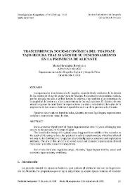Portada:Trascendencia socio-económica del trasvase Tajo-Segura tras 30 años de su funcionamiento en la provincia de Alicante / María Hernández Hernández y Alfredo Morales Gil