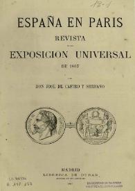 Portada:España en París : revista de la Exposición Universal de 1867 / José de Castro y Serrano